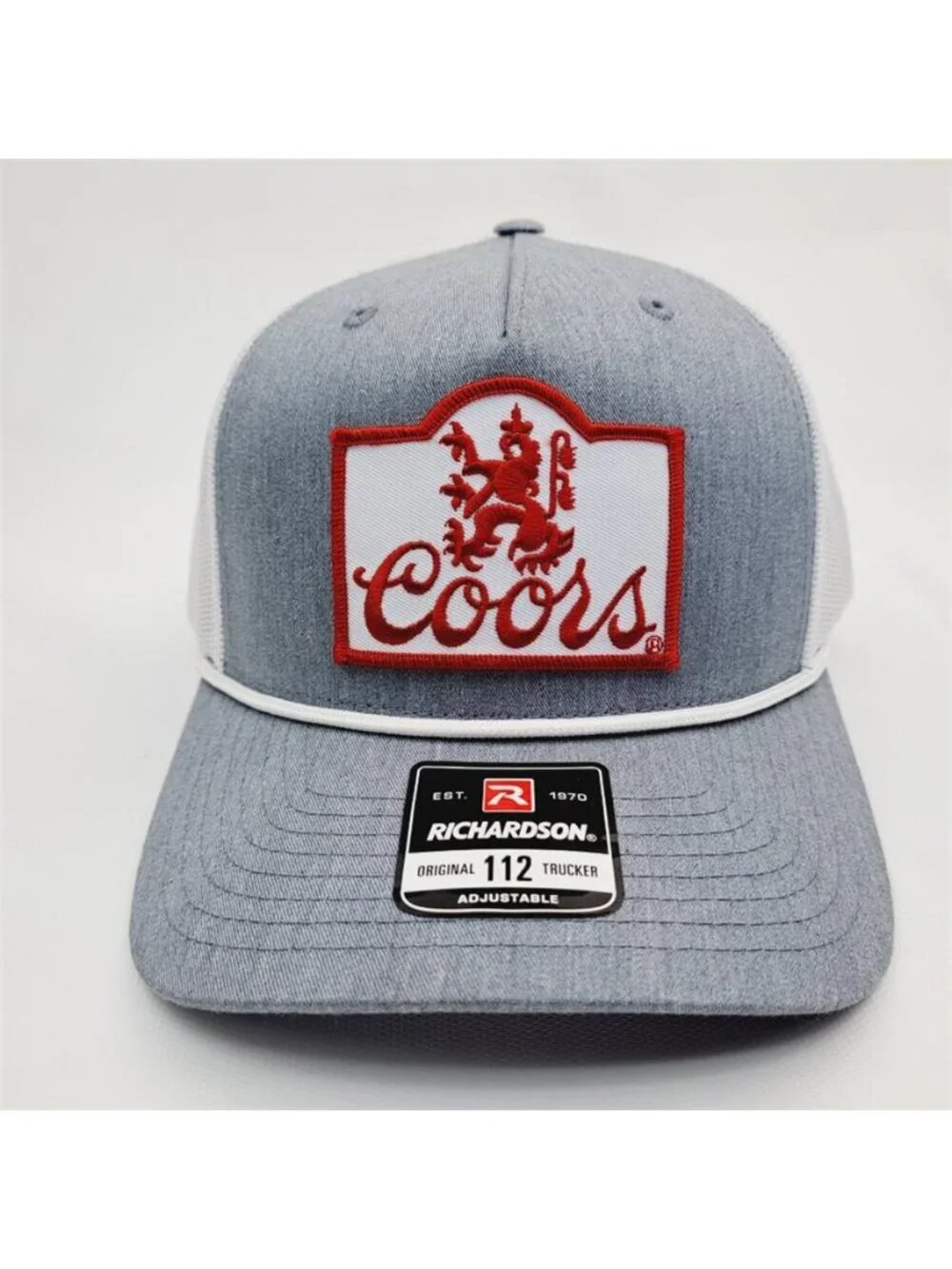 Retro Coors Trucker Hat Beer Brewery Patch Heather Gray Richardson 112 80s Party - Picture 2 of 5